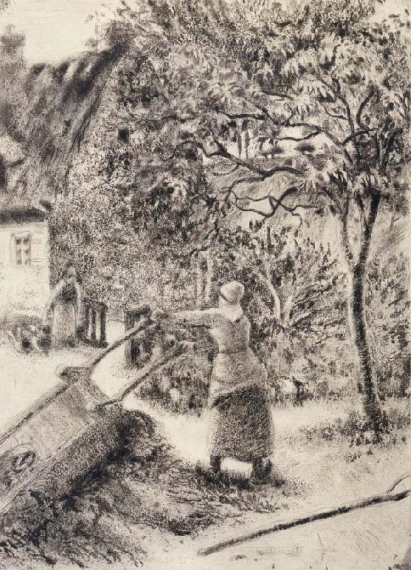 Camille Pissarro Woman emptying a wheelbarrow oil painting image